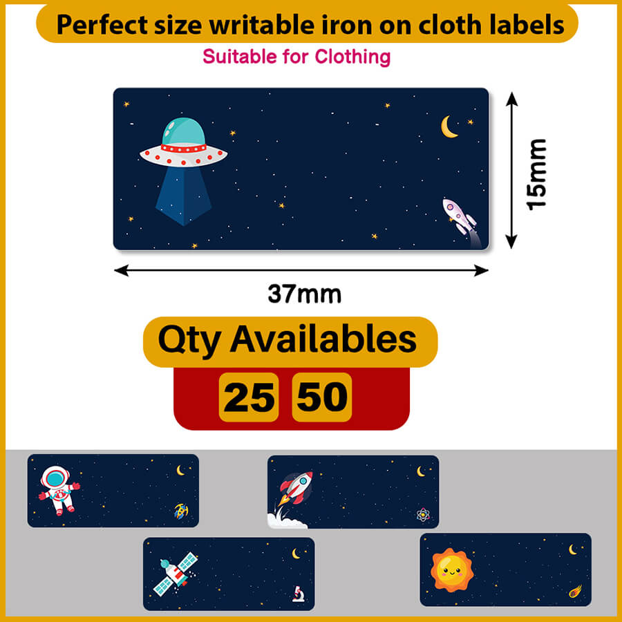 Iron-on labels for custom apparel