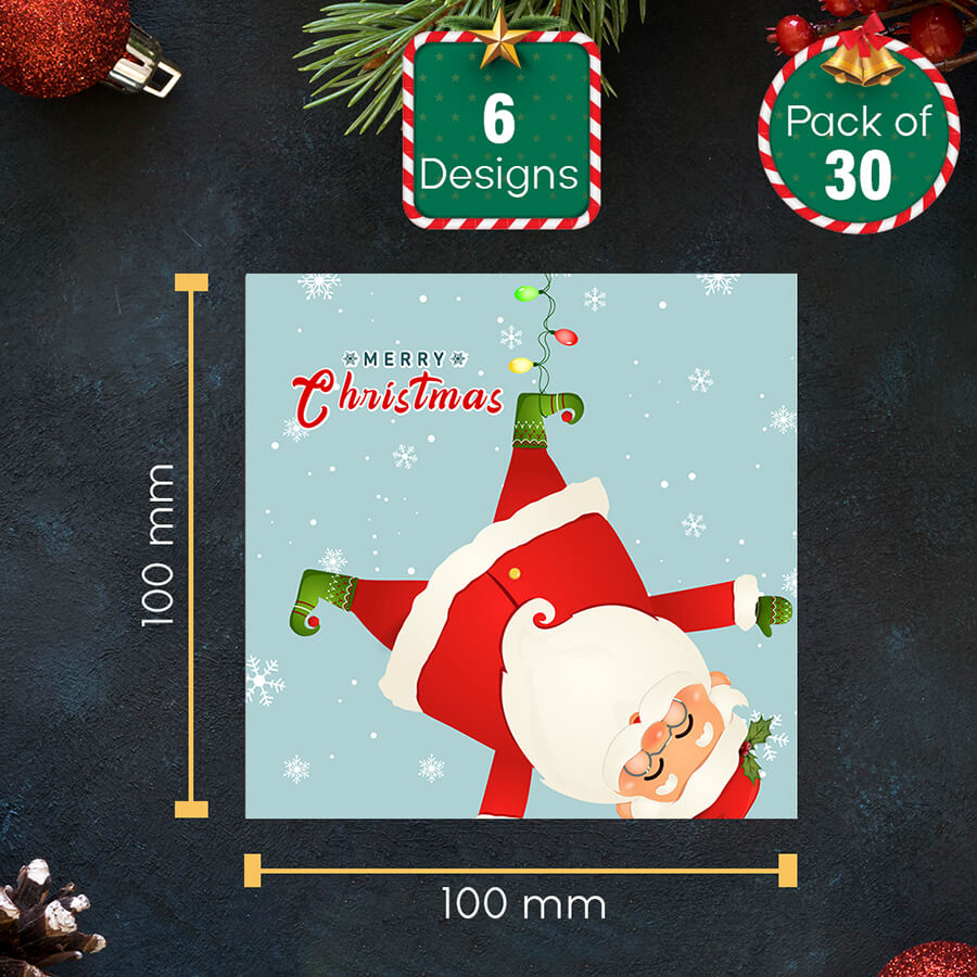 Christmas Cards - Pack Of 30 - Fun Santa