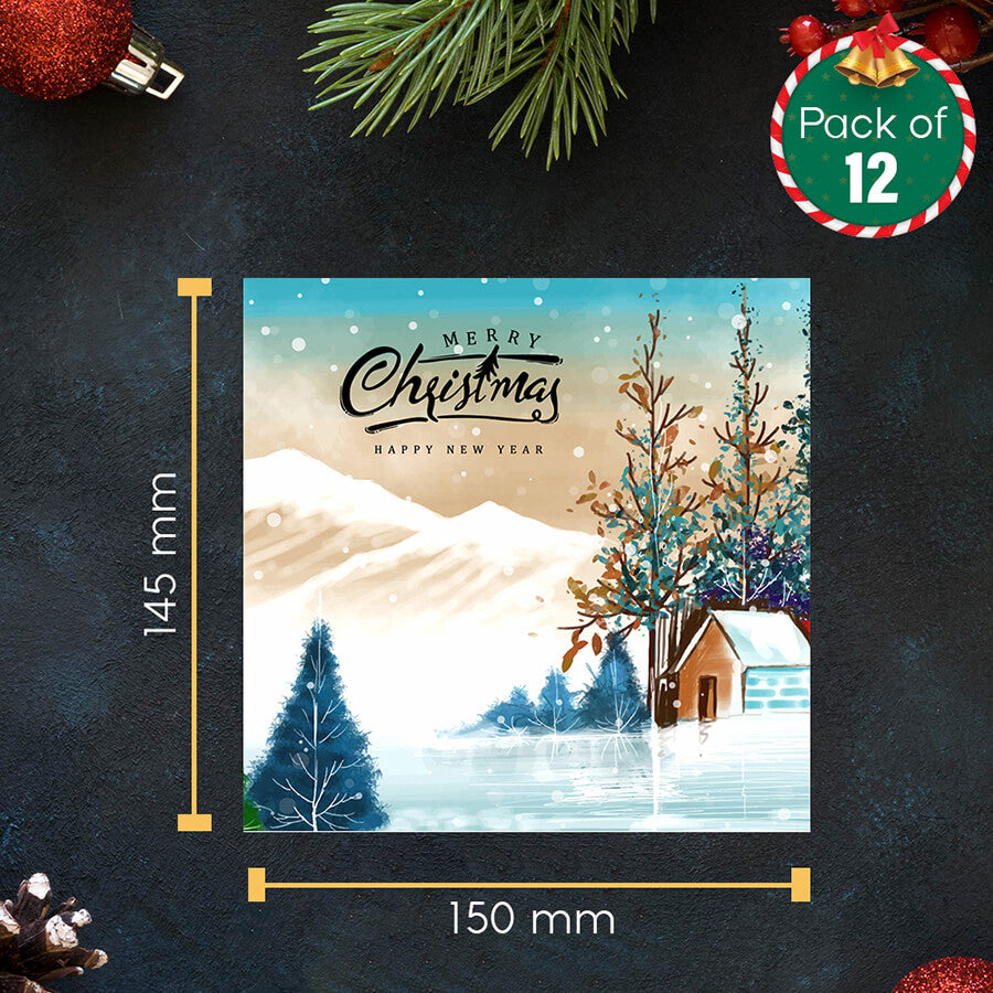 Eco-friendly Christmas card set with envelopes