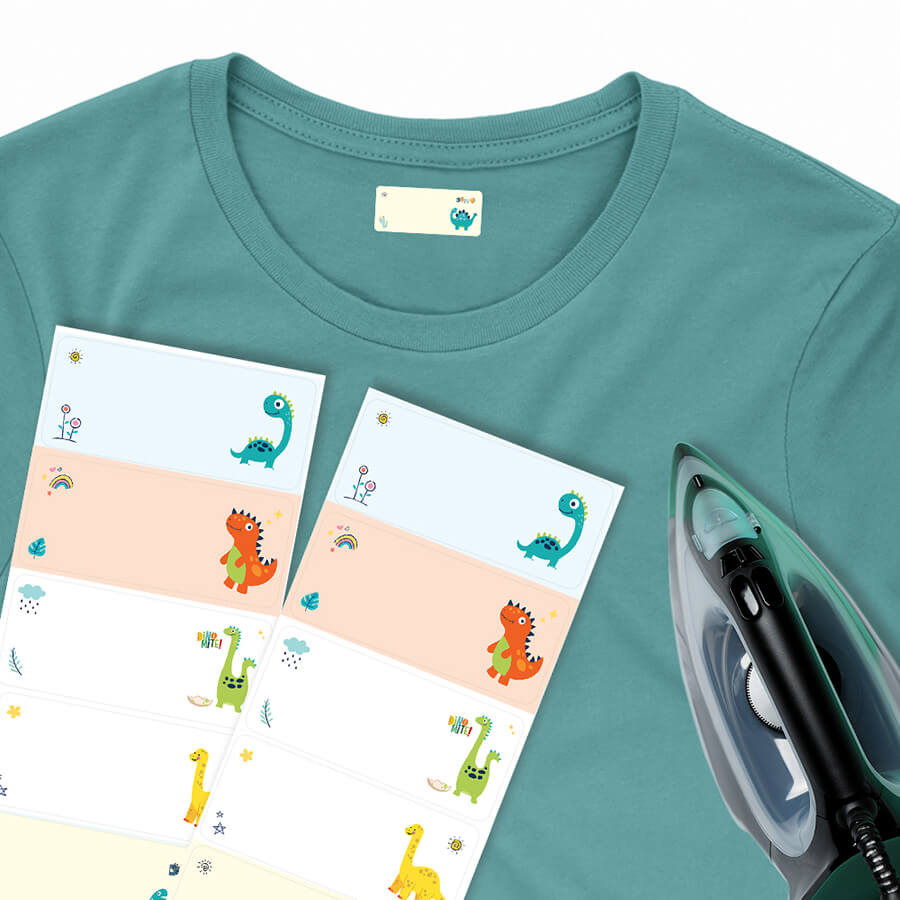 Iron-on name labels for backpacks for school