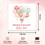 newborn baby girl greeting card with envelope
