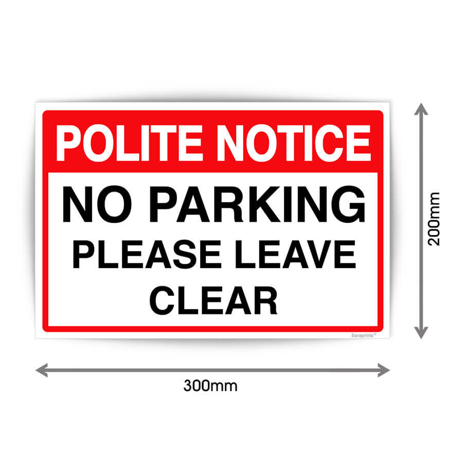 Polite Notice No Parking Sticker