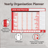 Wall Planner 2026 - A2 - Red