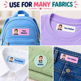 Iron-On Photo Name Labels – Designer Background