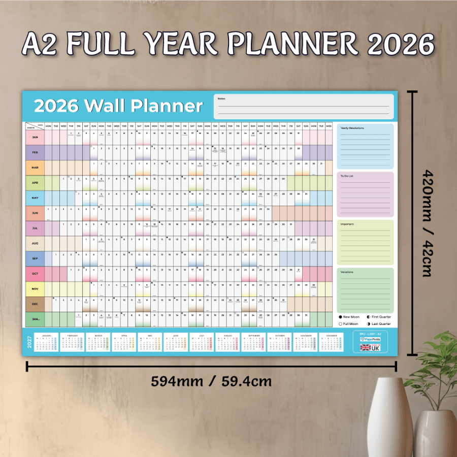 Multicolour wall calendar