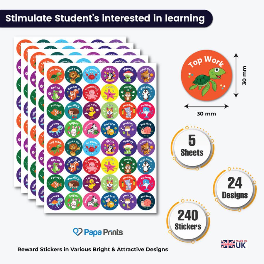 Cartoon Animal Stickers to Celebrate Achievements