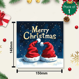 Couple Santa hats Christmas card
