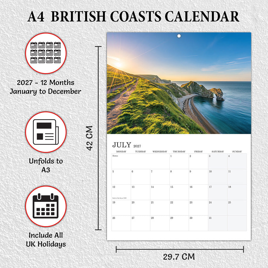 A4 British Coasts Calendar