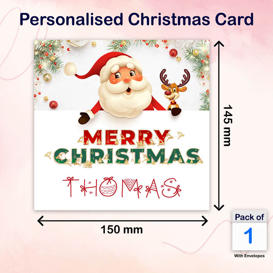 santa and reindeer card
