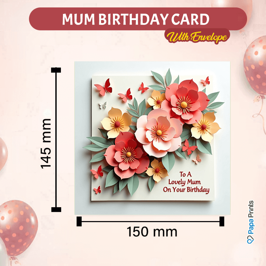 birthday card for mom floral design