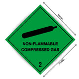 Green Non Flammable Compressed Gas Sign Sticker