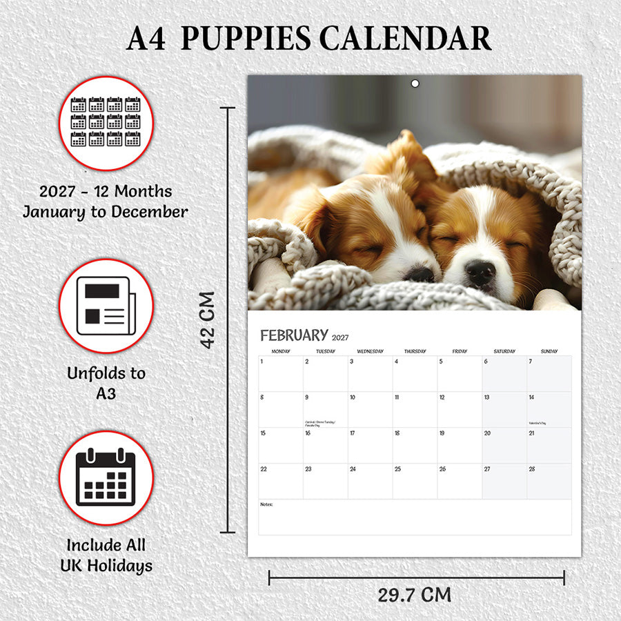 A4 Puppies Calendar 