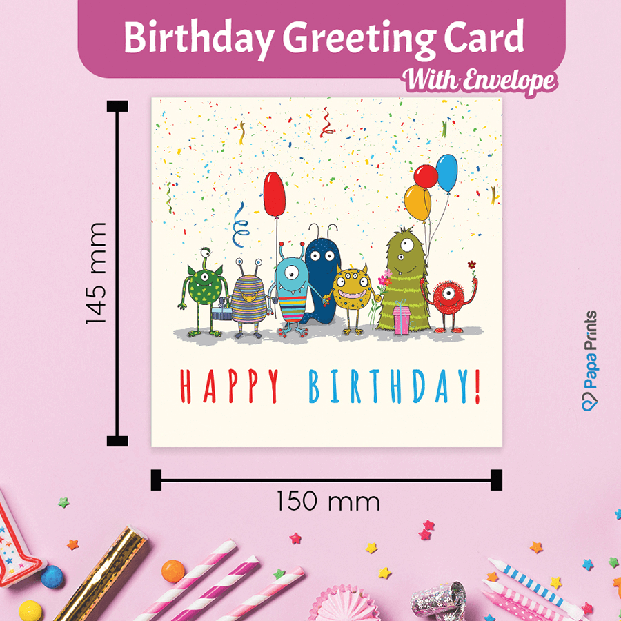 Cute Monster Birthday Greeting Card