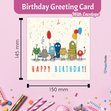 Cute Monster Birthday Greeting Card