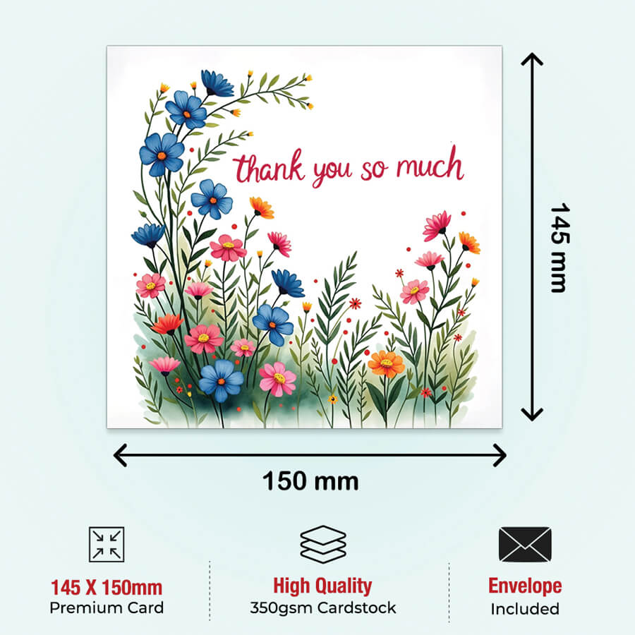 Floral appreciation thank you card FSC certified 145x150 mm