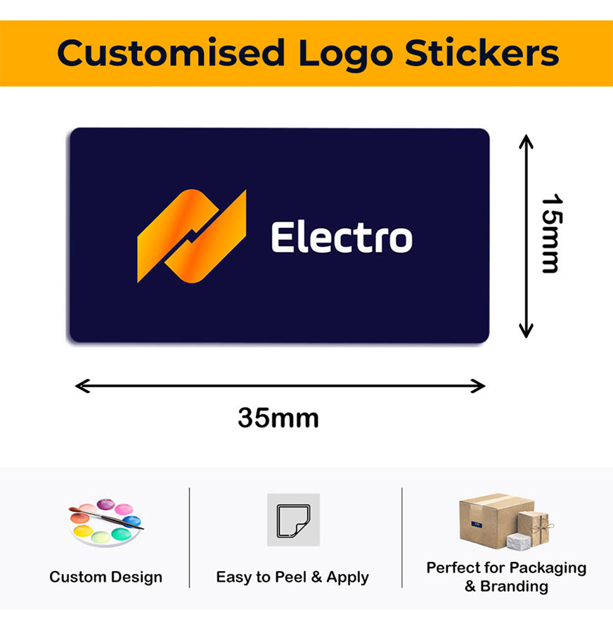 Rectangle personalised product label stickers