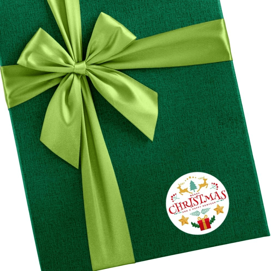 Christmas Gift Stickers - Round - Xmas Reindeer
