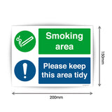 Smoking Area - Please Keep This Area Tidy Sign Sticker