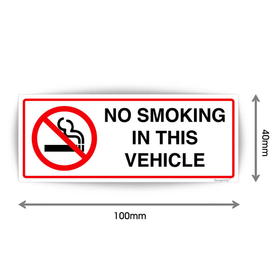 Smoke-free vehicle sign sticker/No smoking decal for automobiles/Smoke ...