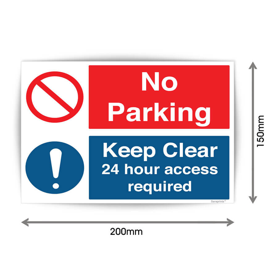 No Parking & 24 Hour Access Required Sign Sticker