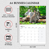 Bunny Calendar 2027 – 12-Month - Wall Planner - A3