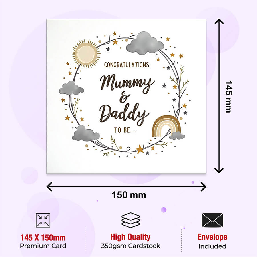 Mummy and daddy to be baby shower greeting card