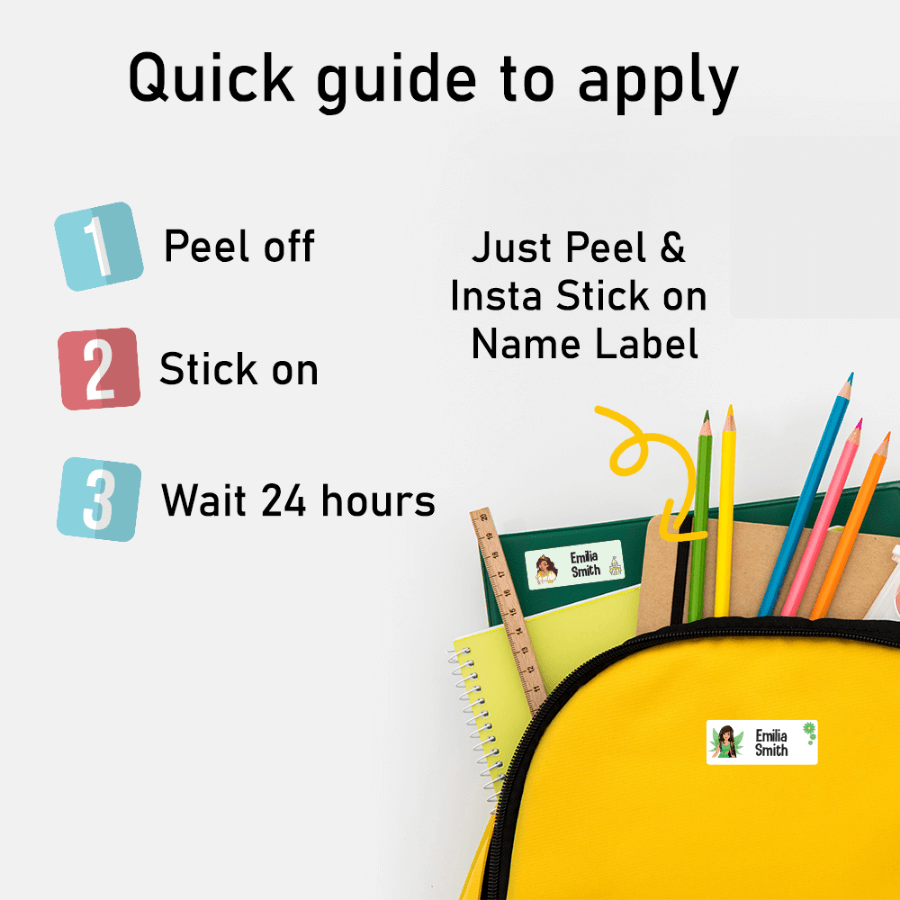 Easy-to-Use Stick-On Clothing Labels for Kids and Adults