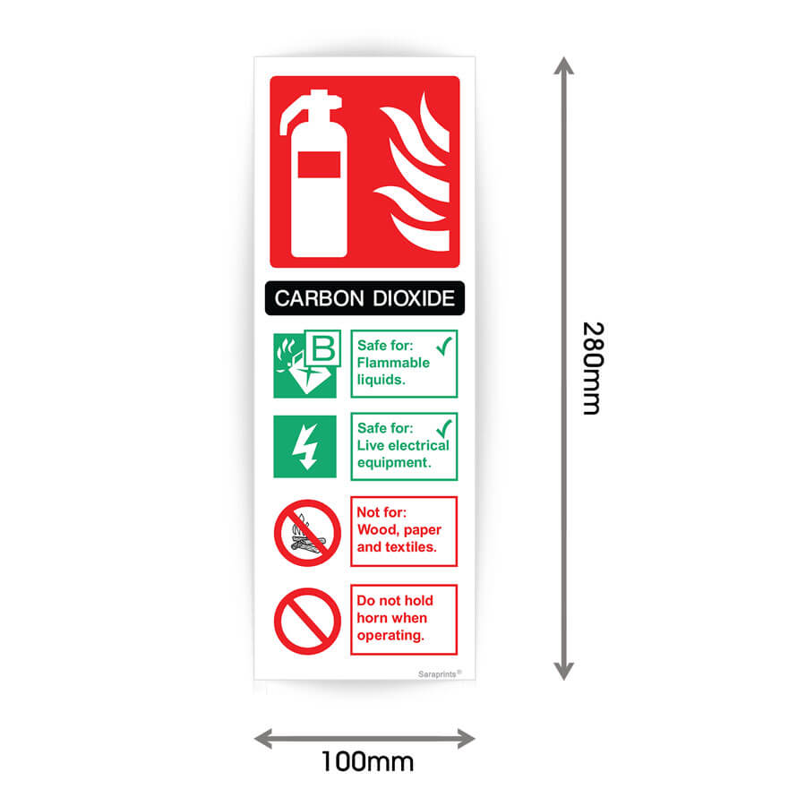 Fire Extinguisher Carbon dioxide Sign Sticker