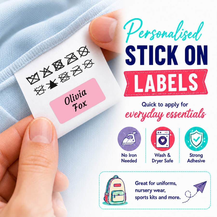 Stick On Clothing Label - Personalised Everyday Pack