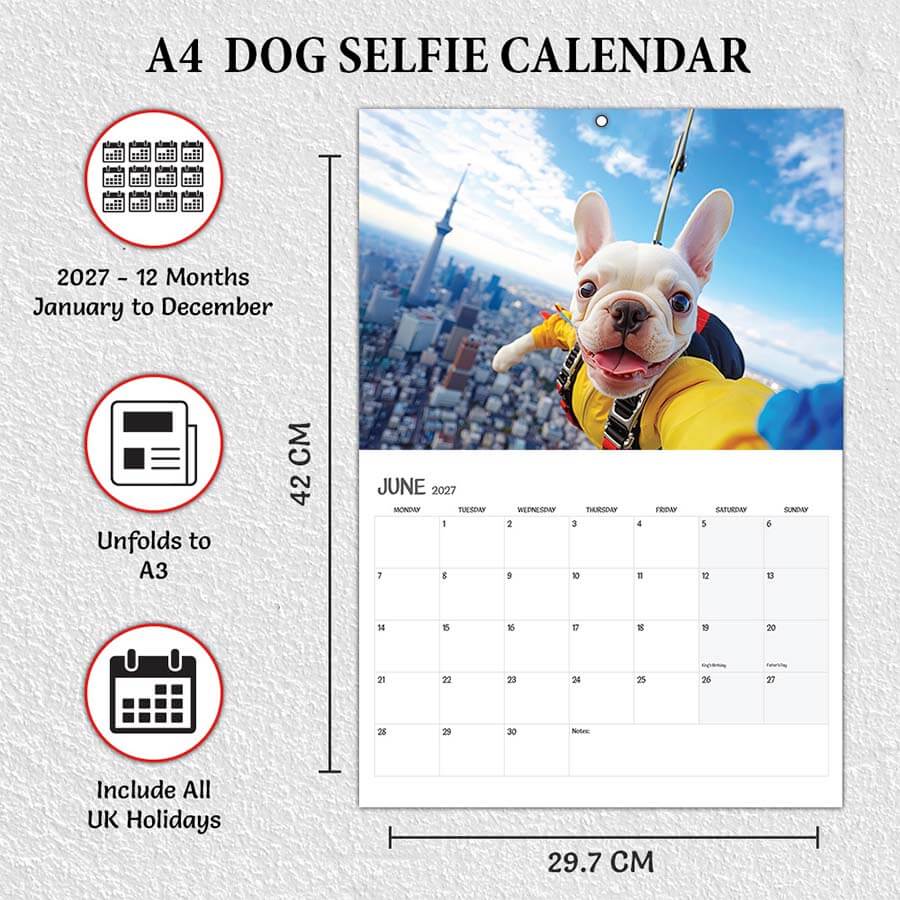 Dog Selfie calendar 2027