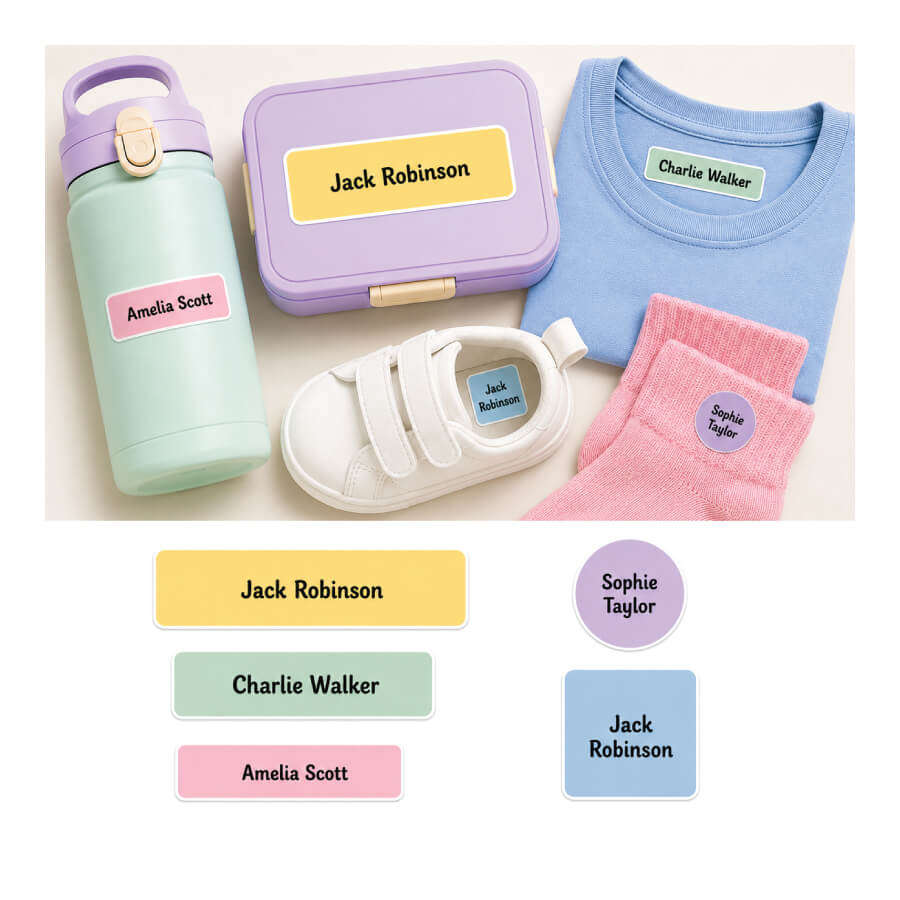 Stick On Clothing Name Labels - Plain