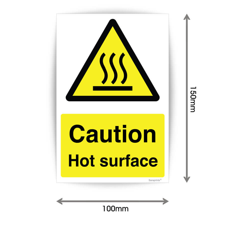 Caution Hot Surface Sign Sticker