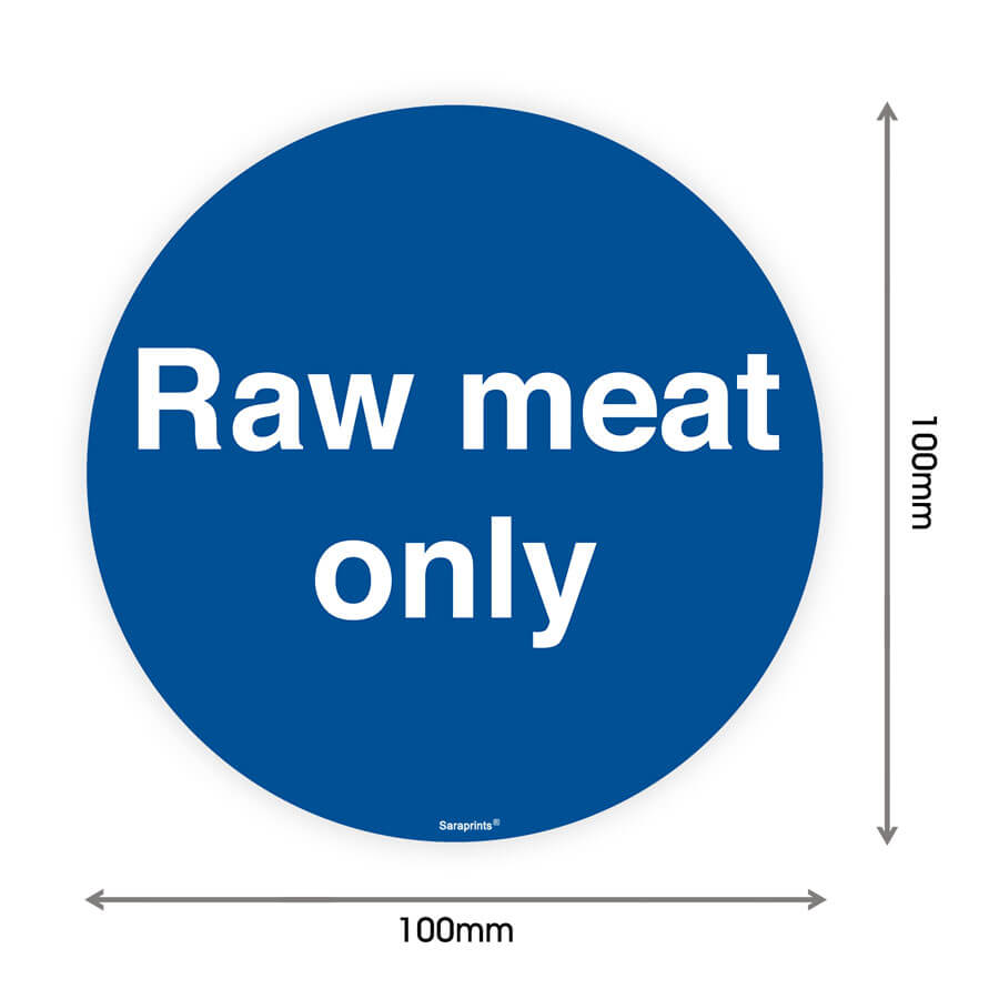 Raw Meat Only Sign Sticker