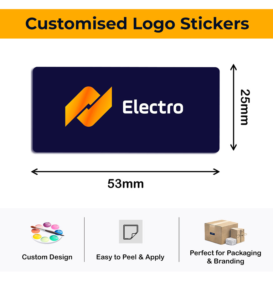 Personalised Logo Stickers - Rectangle - White Vinyl