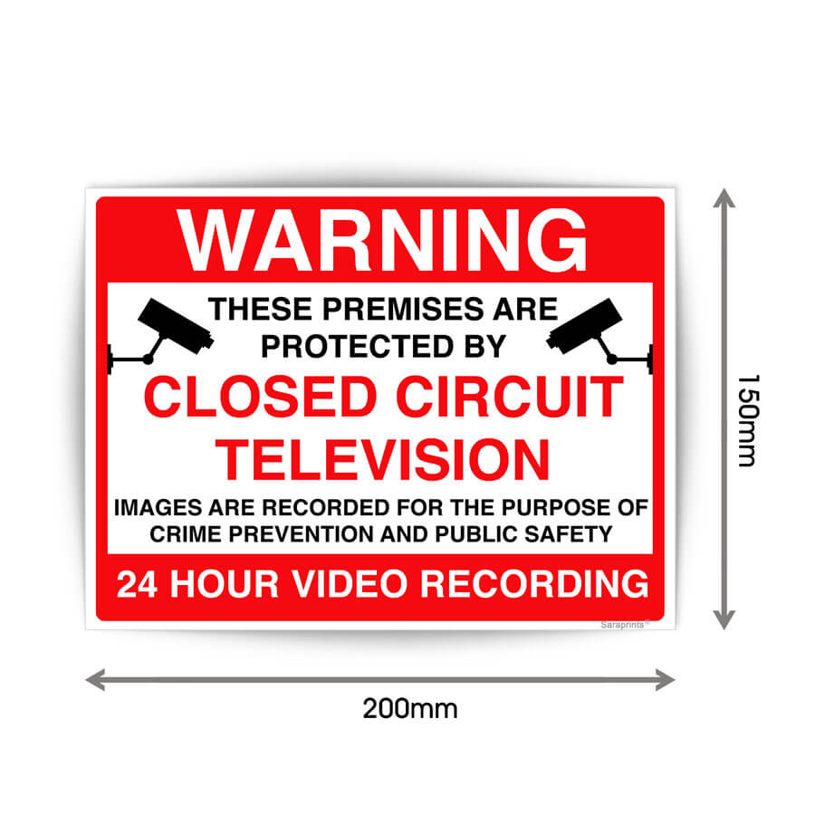24-Hour Video Recording Sign Sticker