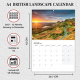 A3 to A4 British landscape calendar
