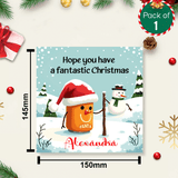Funny personalised Xmas greeting card with name and festive design