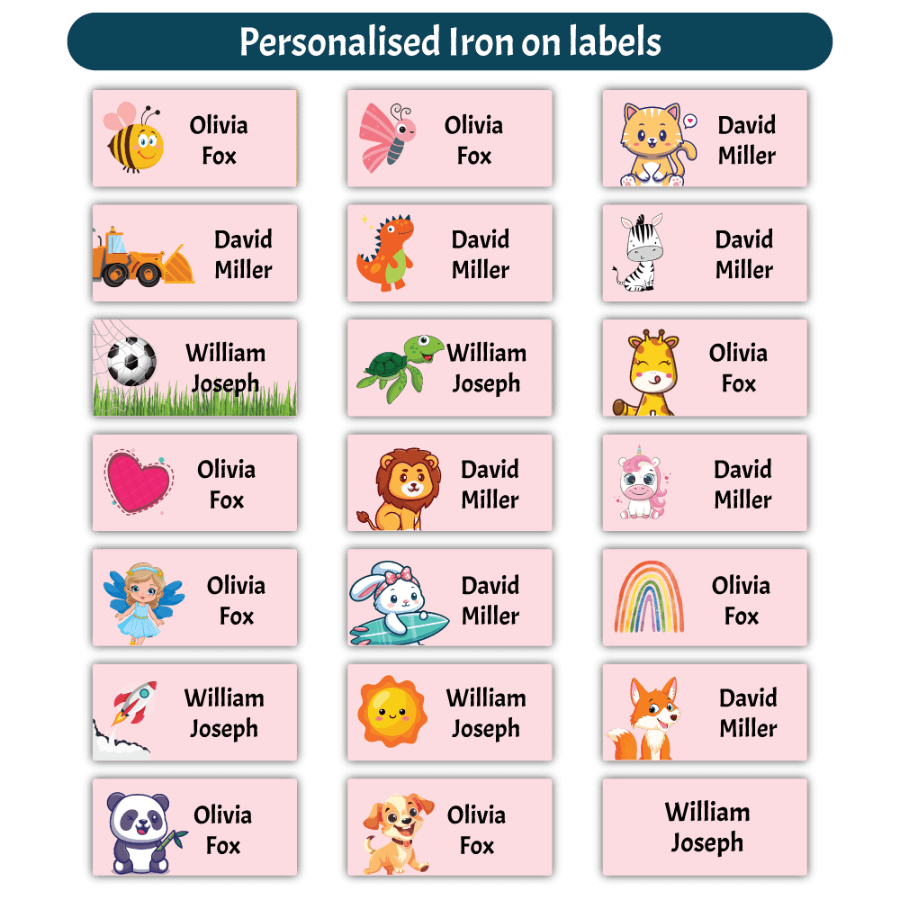 Iron-on labels for uniforms