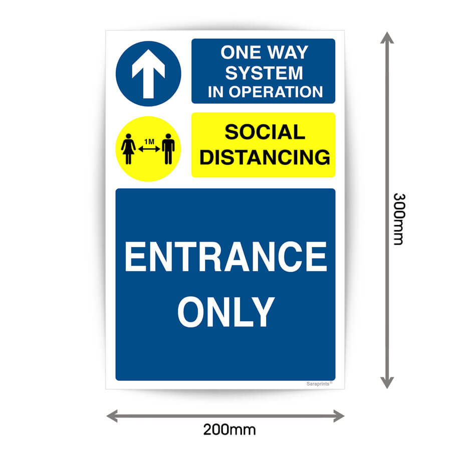 One Way System In Operation - Entrance Only Sign Sticker