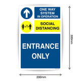 One Way System In Operation - Entrance Only Sign Sticker