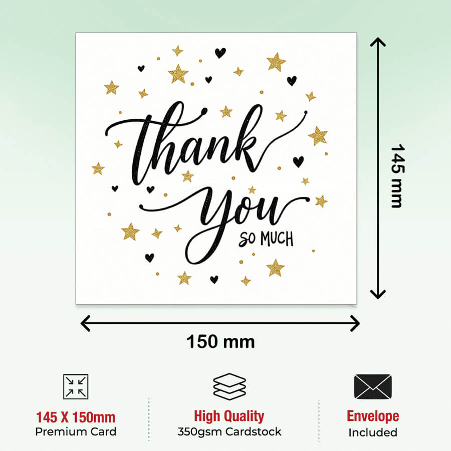 FSC certified thank you greeting card 145x150 mm