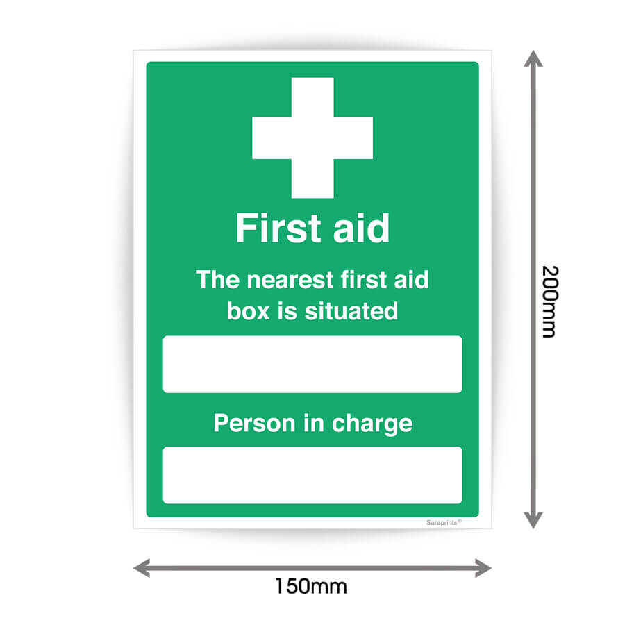 First aid box sticker/Nearest first aid box sign sticker/Person in ...
