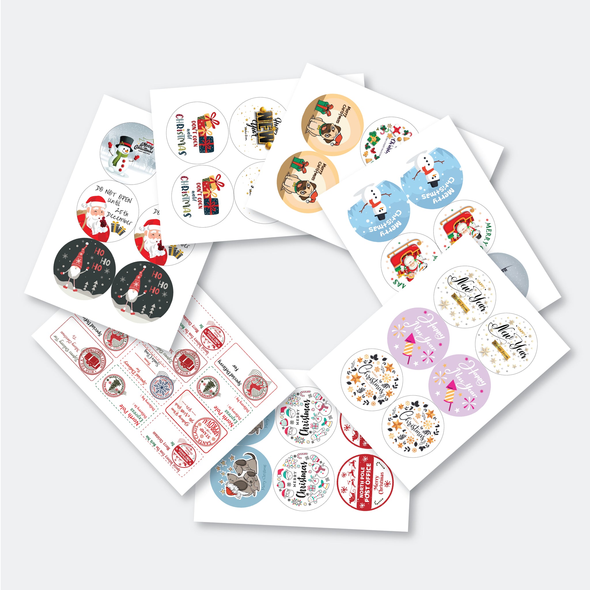 Festive Free Gift Labels for Christmas - 48 Stickers