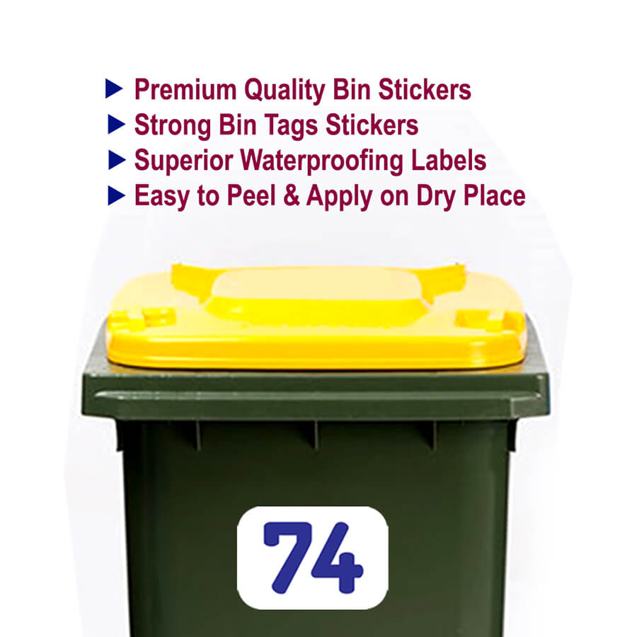 Personalised Wheelie Bin Identification Vinyl Stickers - Set of 4 Colors