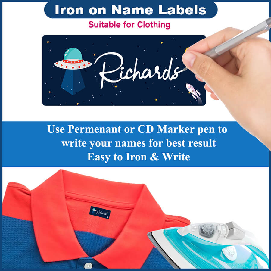 Iron-on labels for DIY clothing