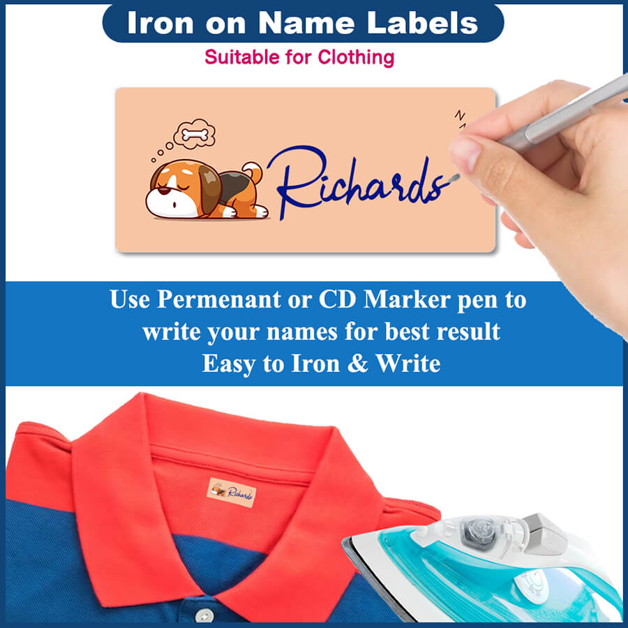 Iron-on labels for fabric