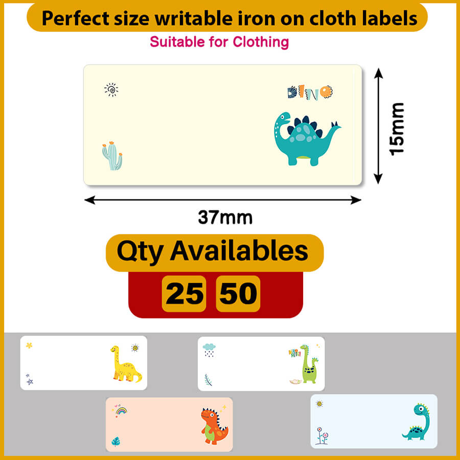 Iron-on name labels for jackets