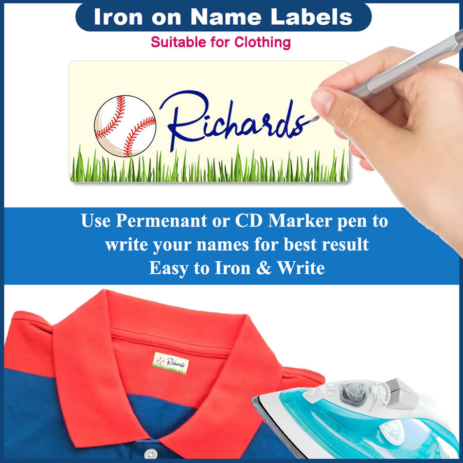 Iron-on labels for business uniforms