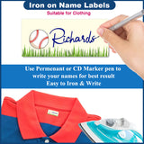 Iron-on labels for business uniforms