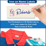 Fade-resistant iron-on labels